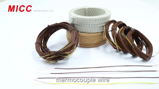 Cavo/filo per termocoppia con isolamento in FEP/PTFE/PFA/PVC/fibra di vetro personalizzato di alta qualità di Micc, tipo K, J, T, E, R